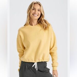 Vuori Restore Oversized Crew Sweatshirt Women’s Small Sunshine Yellow Fleece